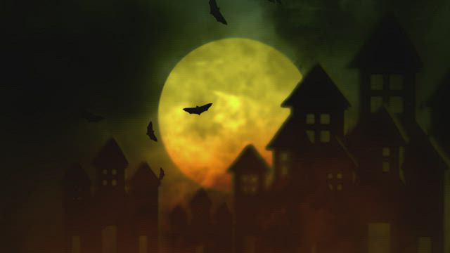 Bats flying in a mysterious night.